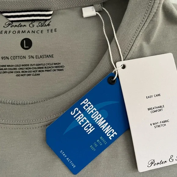 Porter & Ash 95% Cotton 4-way Stretch Short Sleeve Crew Neck Casual Top/Tshirt - Picture 6 of 9